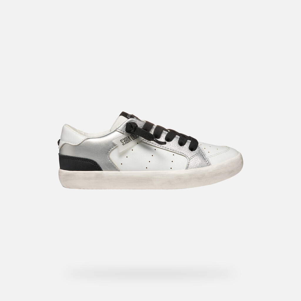 Baskets Fille J GISLI GIRL Blanc/Argent 2/7