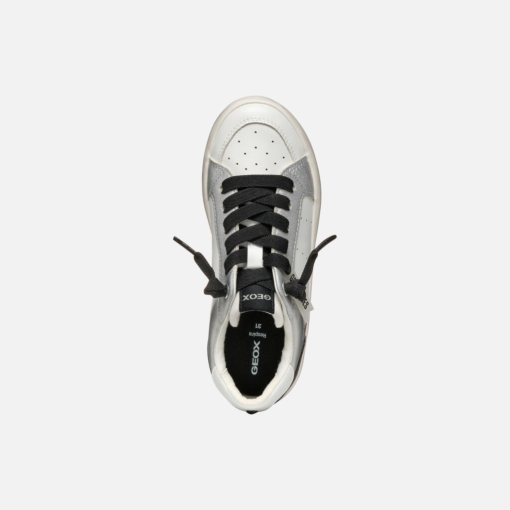 Baskets Fille J GISLI GIRL Blanc/Argent 7/7