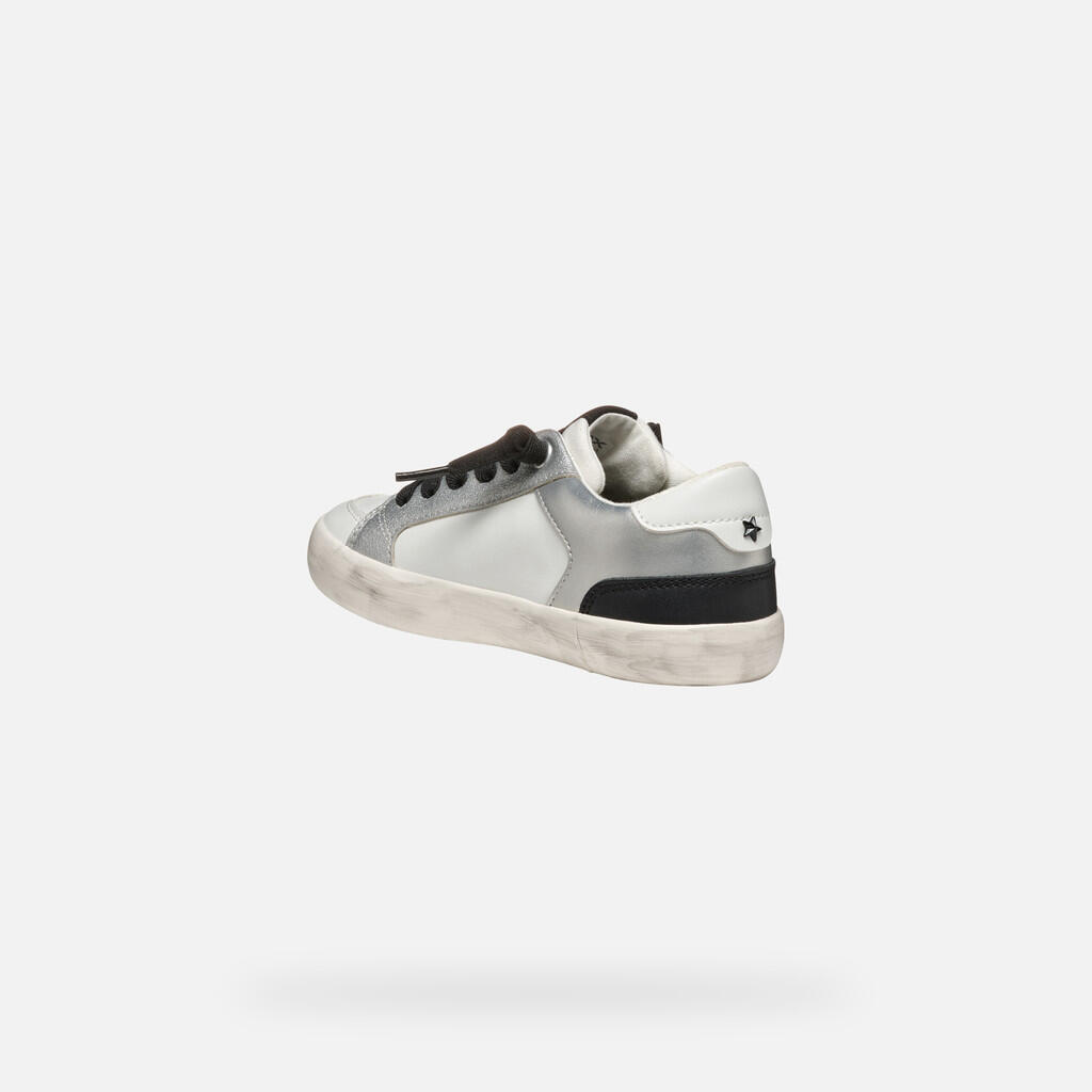 Baskets Fille J GISLI GIRL Blanc/Argent 5/7