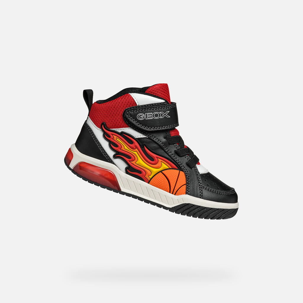 Geox - Baskets Garçon Inek Boy Noir/rouge - Chaussures De Sport - Noir|rouge - Decathlon