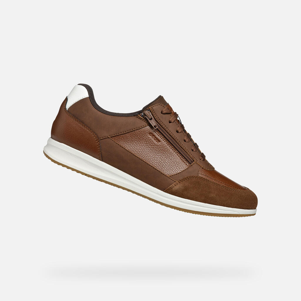 Geox - Baskets Homme U Avery Cognac - Chaussures De Sport - Marron - 42 - Decathlon