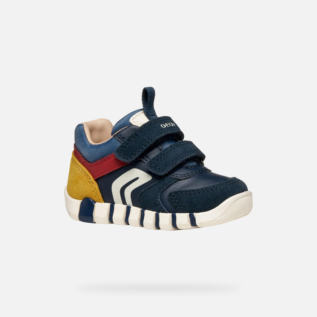 Premiers Pas Bébé Garçon B IUPIDOO BOY Bleu Marine/Rouge Foncé 4/7