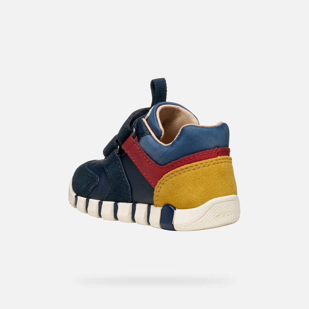 Premiers Pas Bébé Garçon B IUPIDOO BOY Bleu Marine/Rouge Foncé 5/7