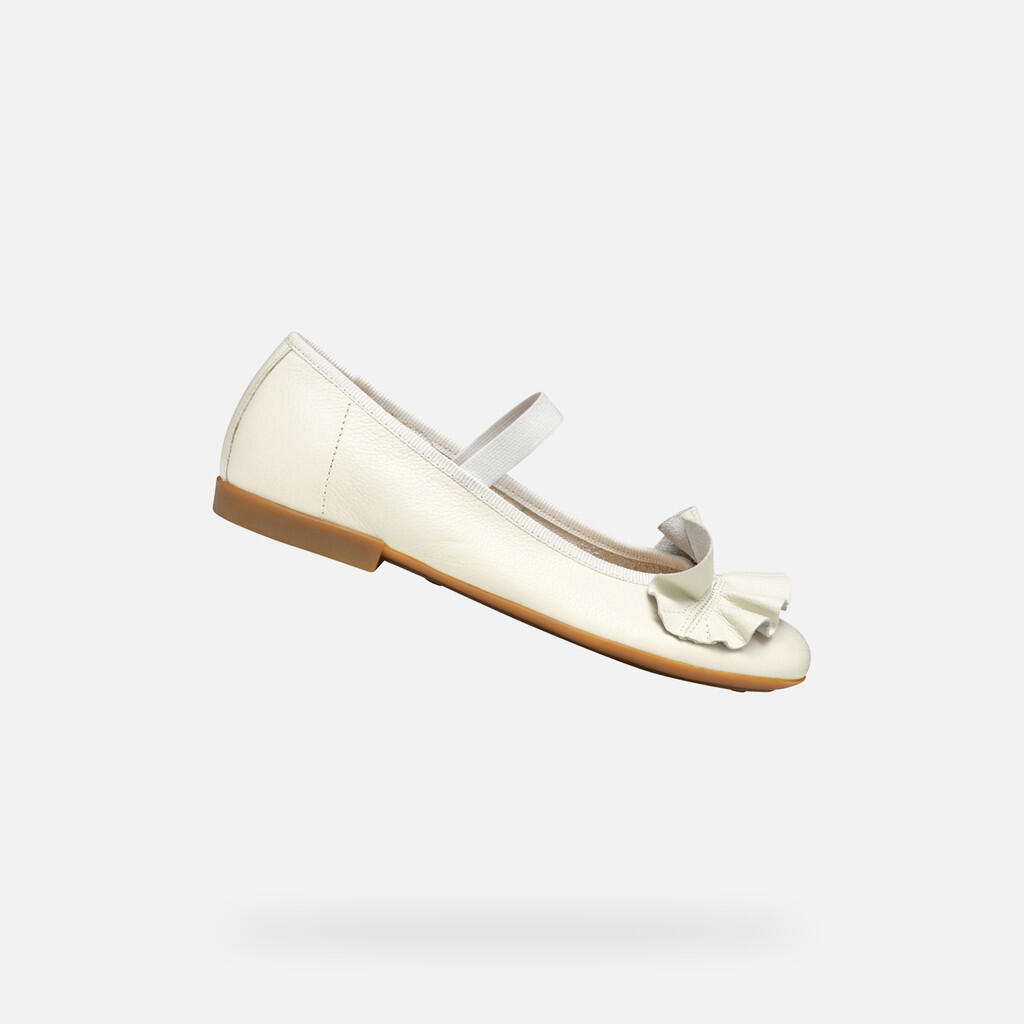 Geox - Ballerines Fille Jr Plie' Blanc - Chaussures De Sport - Blanc - Decathlon