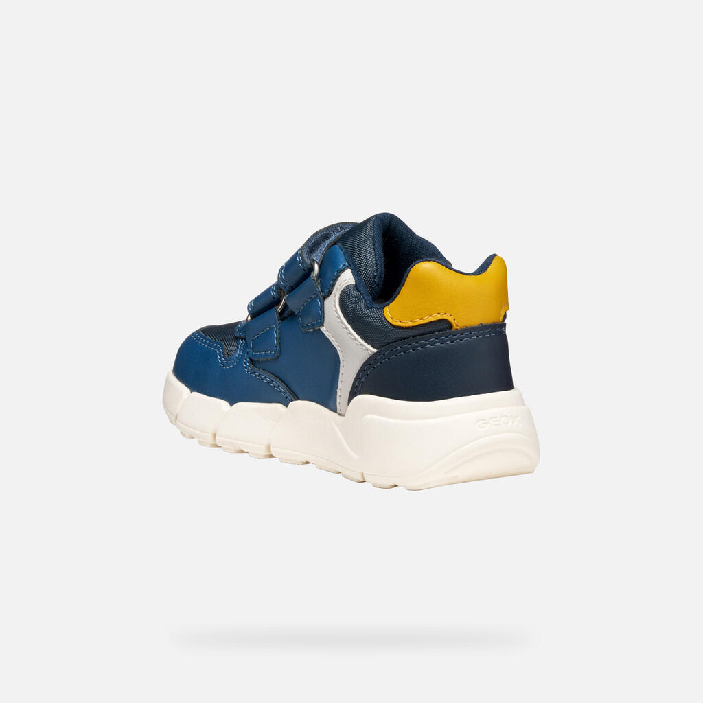 Baskets Bébé Garçon FLEXYPER MINI TODDLER BOY Bleu Aviateur/Ocre 5/7