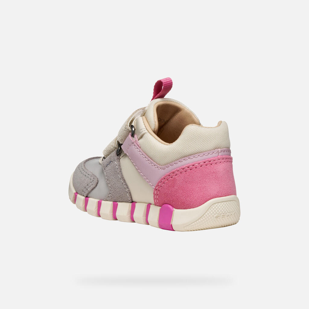 Premiers Pas Bébé Fille B IUPIDOO GIRL Gris/Fuchsia 4/7