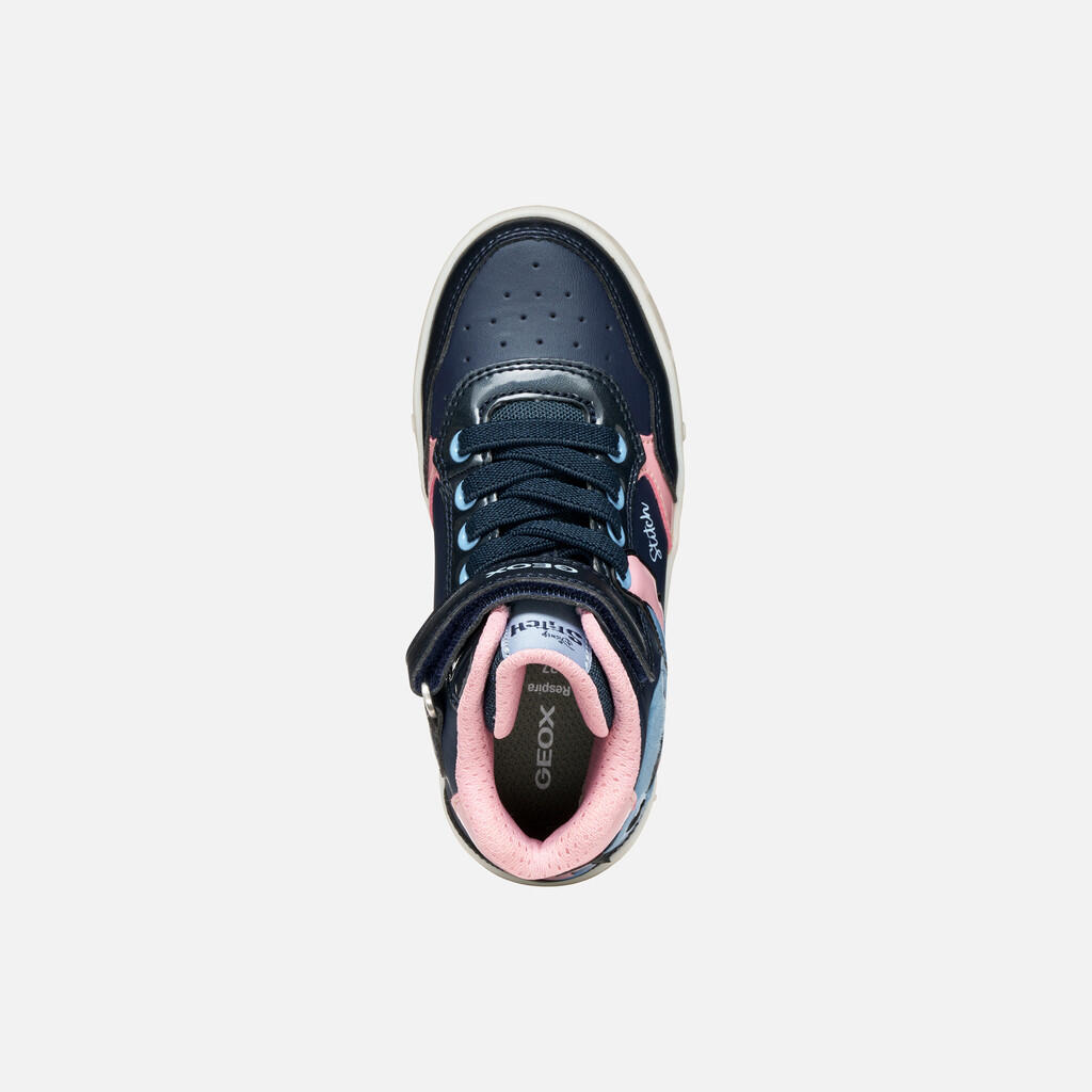 Geox J Skylin Girl B, Scarpe Da Ginnastica Per Bambine E Ragazze | Suola Traspirante, Chiusura Con Cerniera E Lacci Elastici, Comfort
