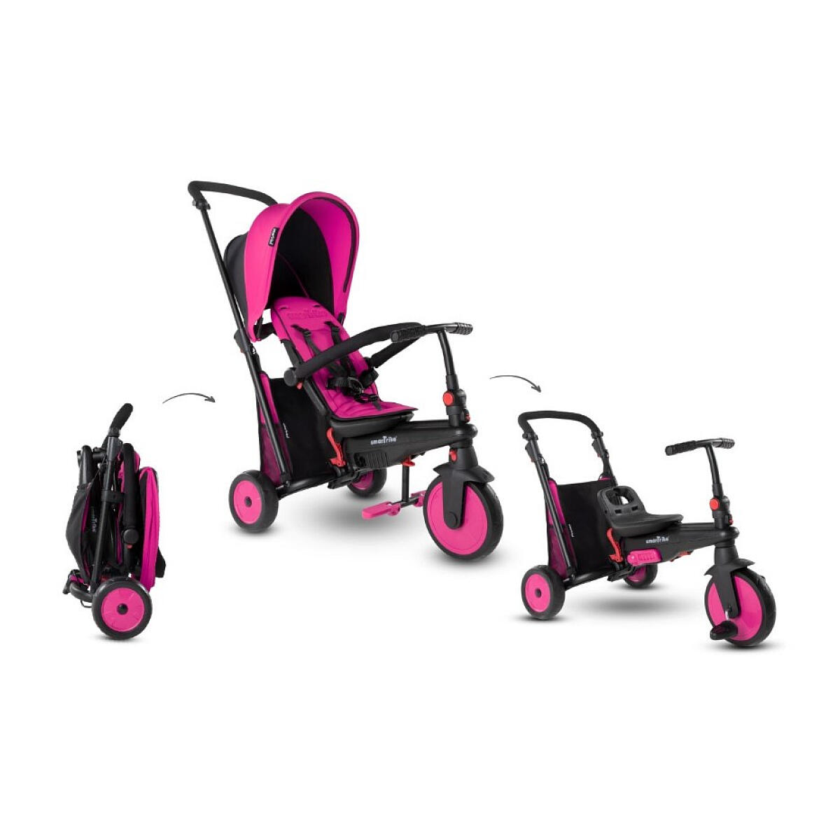 Triciclo negro y rosa STR3 Plus 2/7
