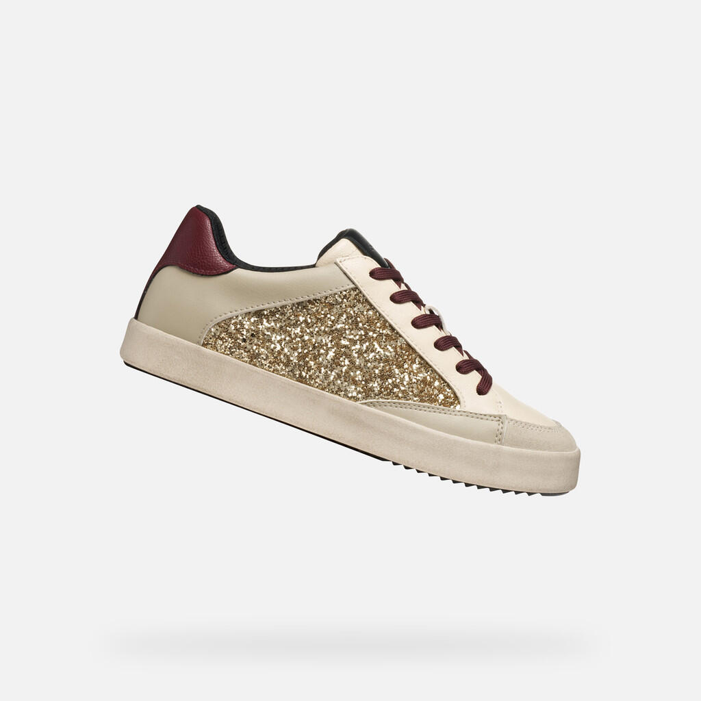 Geox - Baskets Femme D Blomiee Beige Et Autres Couleurs - Chaussures De Sport - Beige|rose|rouge - Decathlon