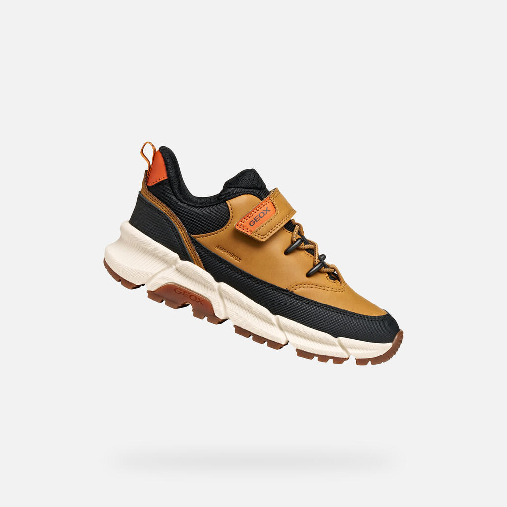 Geox - Baskets Garçon Flexyper Plus Abx Boy Jaune Foncé - Chaussures De Sport - Jaune - Decathlon