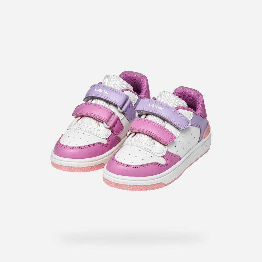 Baskets Fille J WASHIBA GIRL Blanc/Cyclamen 3/7