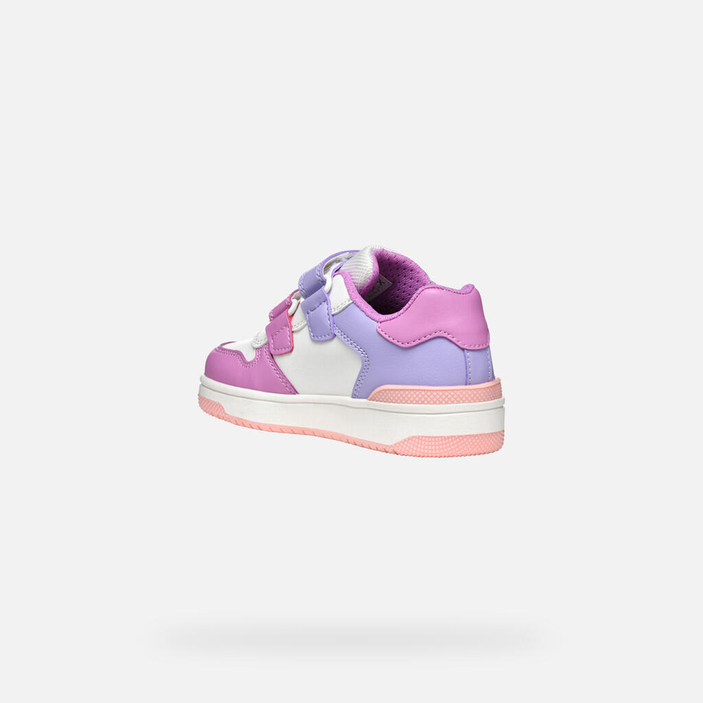 Baskets Fille J WASHIBA GIRL Blanc/Cyclamen 5/7