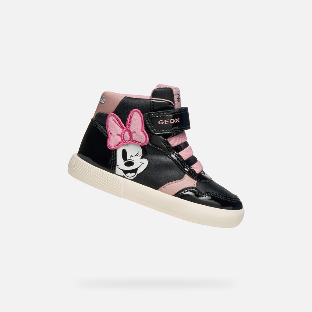 Geox - Baskets Bébé Fille B Gisli Girl Noir/vieux Rose - Chaussures De Sport - Noir|rose - Decathlon