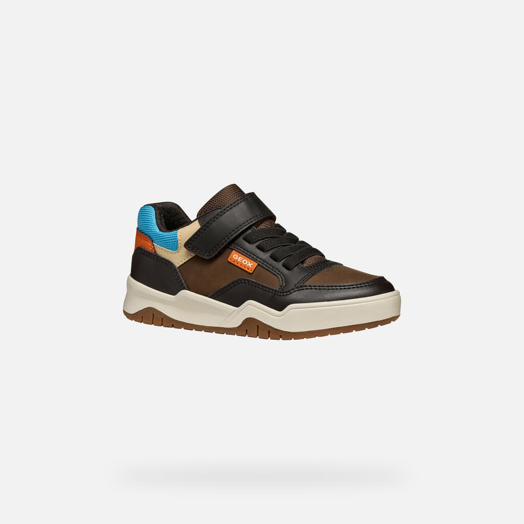 Baskets Garçon J PERTH BOY Marron/Bleu Clair 4/7