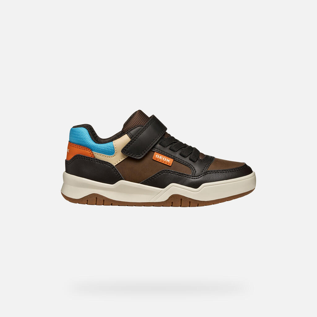Baskets Garçon J PERTH BOY Marron/Bleu Clair 2/7