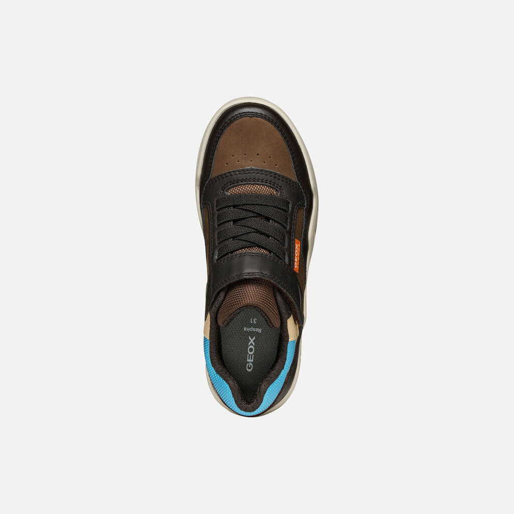 Baskets Garçon J PERTH BOY Marron/Bleu Clair 7/7