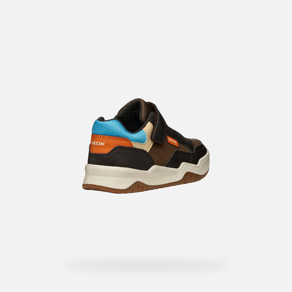 Baskets Garçon J PERTH BOY Marron/Bleu Clair 6/7