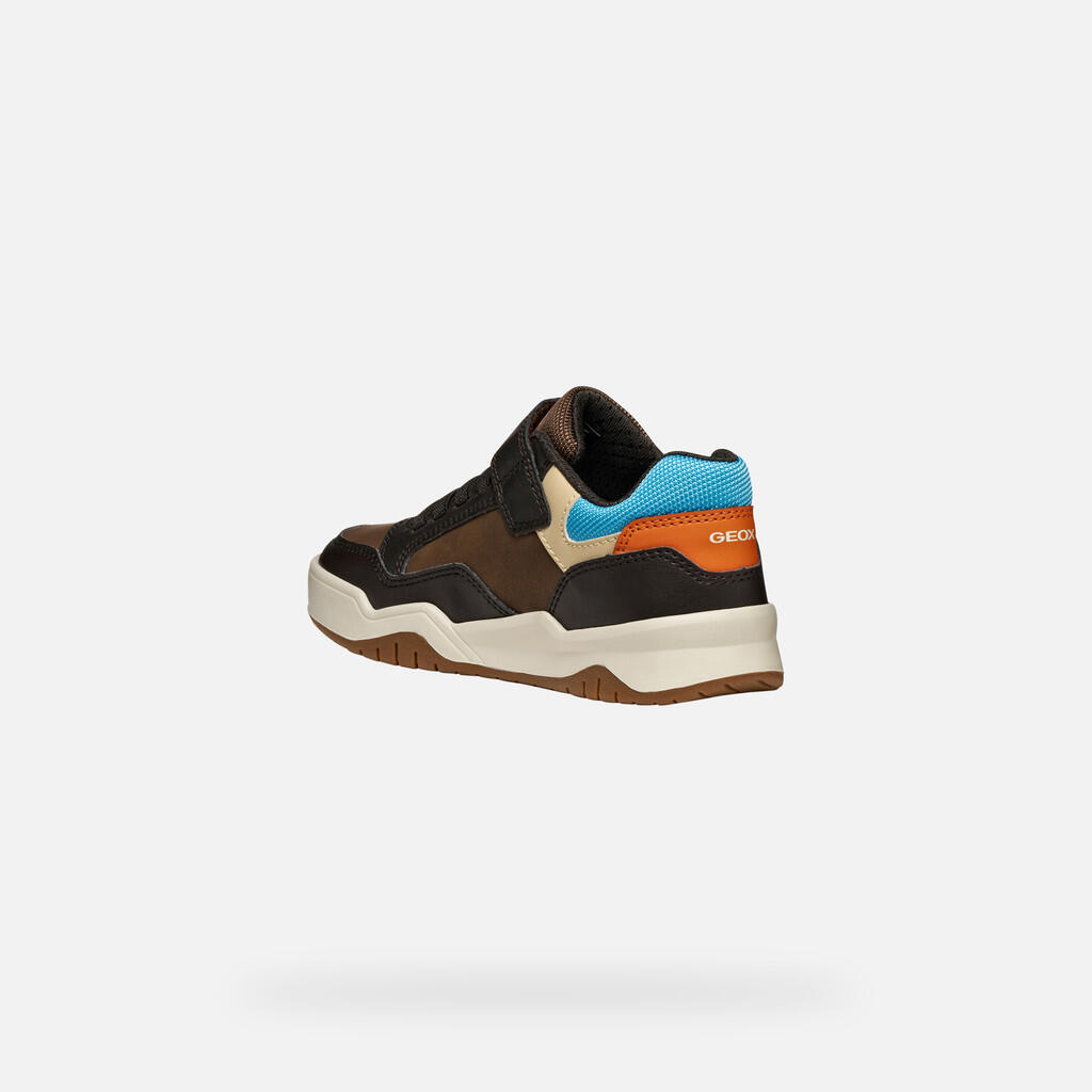 Baskets Garçon J PERTH BOY Marron/Bleu Clair 5/7