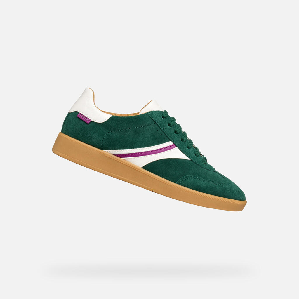 Geox - Baskets Femme D Meleda Vert/blanc - Chaussures De Sport - Blanc|vert - Decathlon