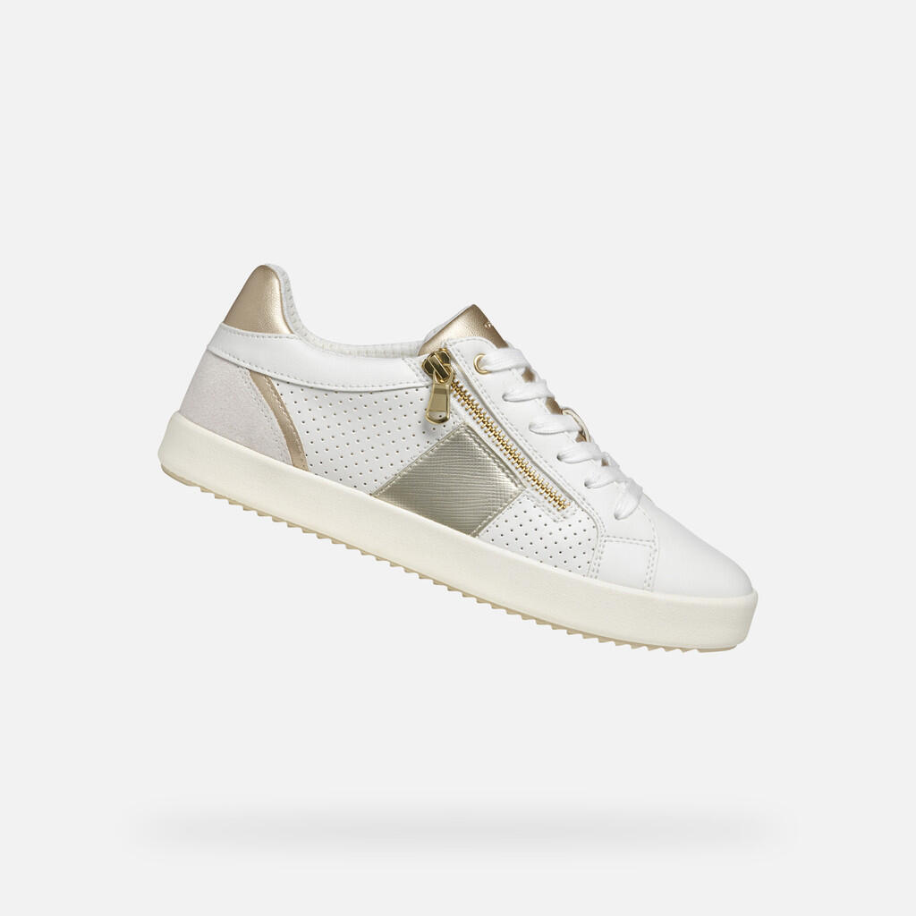 Geox - Baskets Femme Blomiee Woman Blanc/blanc Cassé - Chaussures De Sport - Blanc - 36 - Decathlon