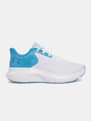 Dames hardloopschoenen under armour charged rogue 5 wit/staal