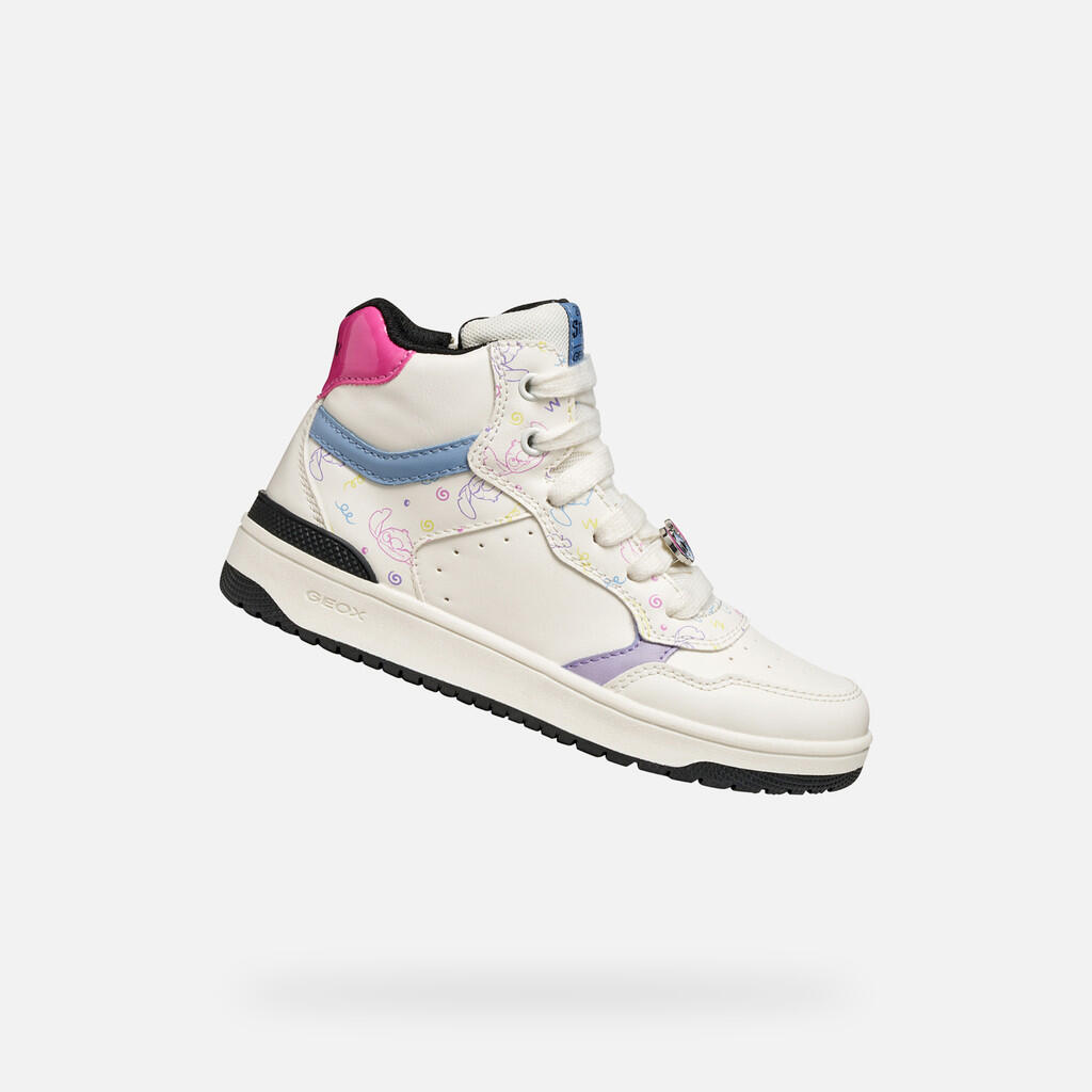Geox - Fille Washiba Junior Blanc/multicolore - Chaussures De Sport - Blanc|multicolore - Decathlon