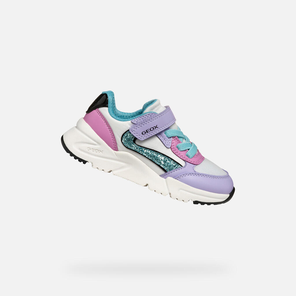 Geox - Baskets Fille Loftus Girl Lilas/turquoise - Chaussures De Sport - Bleu|rose - Decathlon