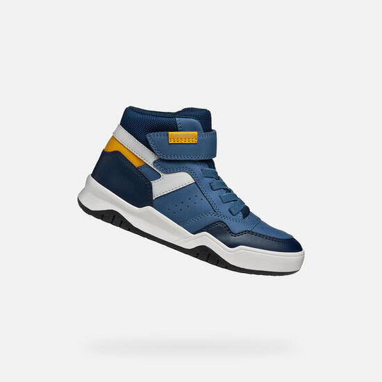 Baskets Garçon J PERTH BOY Bleu Aviateur/Gris