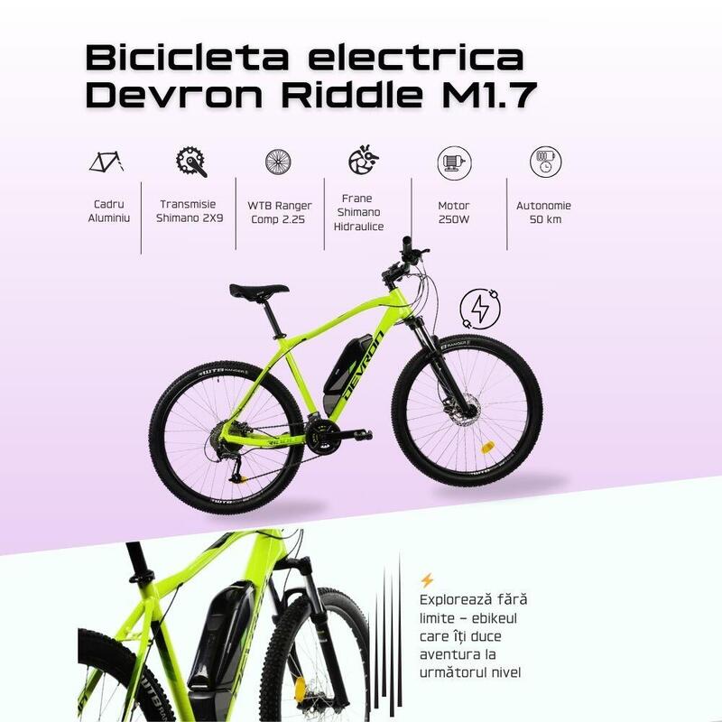 Bicicleta Electrica Devron Riddle M1.7 - 27.5 Inch, 520 mm, Neon