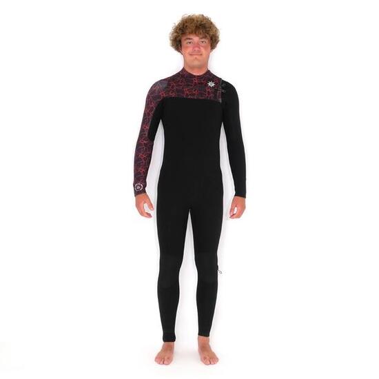 Herren Neoprenanzug - Surf'n'Lifesaving Chest Zip 4/3, schwarz