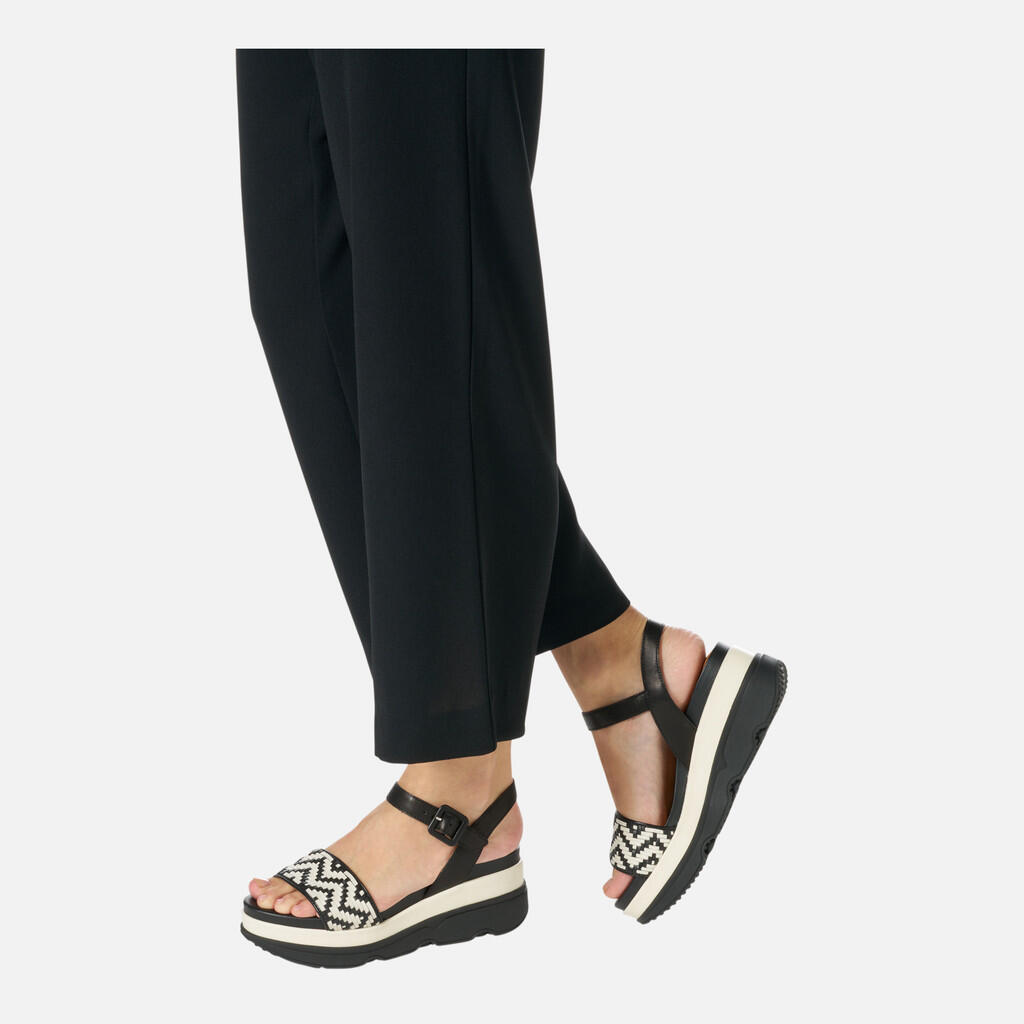 Sandales Femme D GARDENIA Noir/Blanc Cassé 3/7