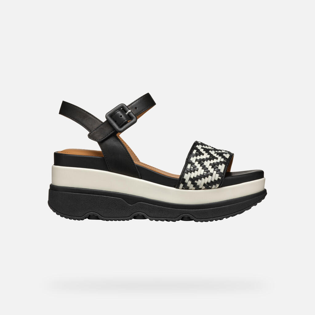 Sandales Femme D GARDENIA Noir/Blanc Cassé 2/7