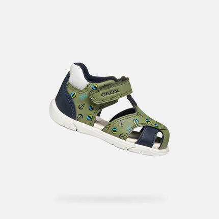Premiers Pas Bébé Garçon SANDAL ZAPITO BABY BOY Pistache/Bleu Marine