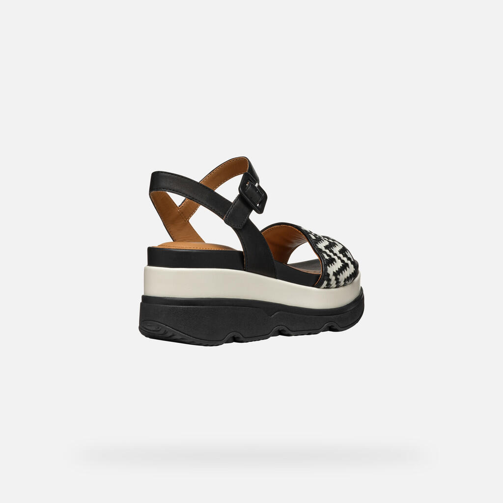 Sandales Femme D GARDENIA Noir/Blanc Cassé 7/7