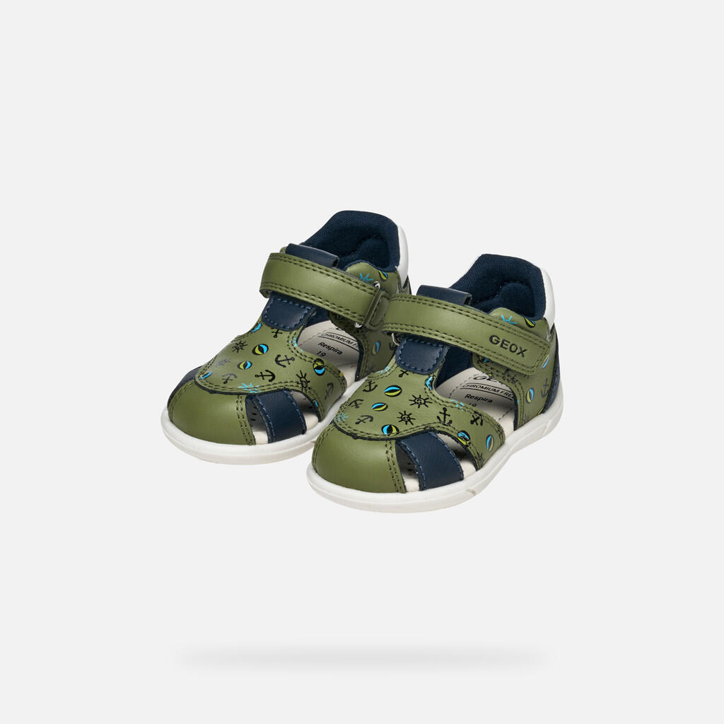 Premiers Pas Bébé Garçon SANDAL ZAPITO BABY BOY Pistache/Bleu Marine 4/7