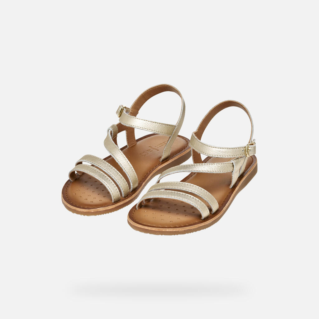 Geox Modelo J Sandal Eolie Girl Cor Ouro 3/7