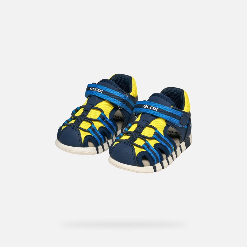 Premiers Pas Bébé Garçon SANDAL IUPIDOO   BABY Bleu Marine/Jaune Fluo 3/7