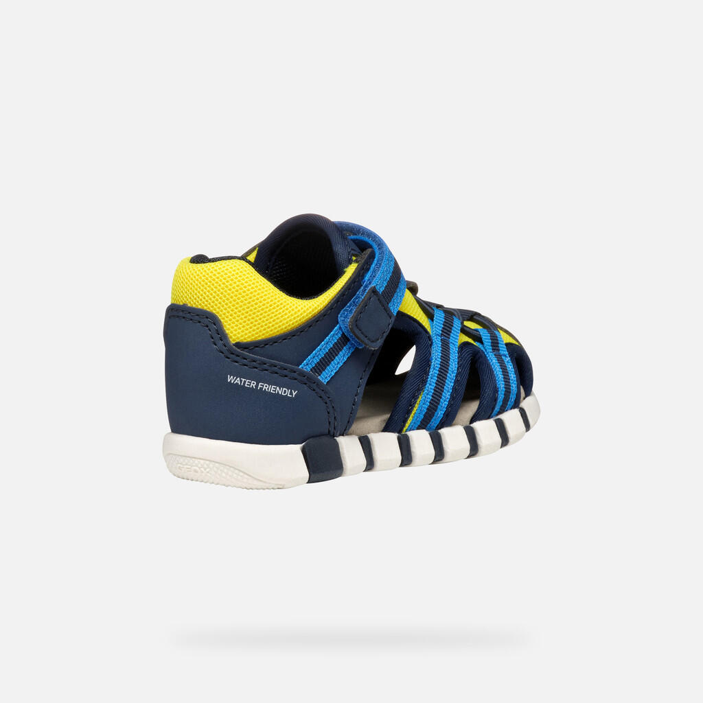 Premiers Pas Bébé Garçon SANDAL IUPIDOO   BABY Bleu Marine/Jaune Fluo 6/7