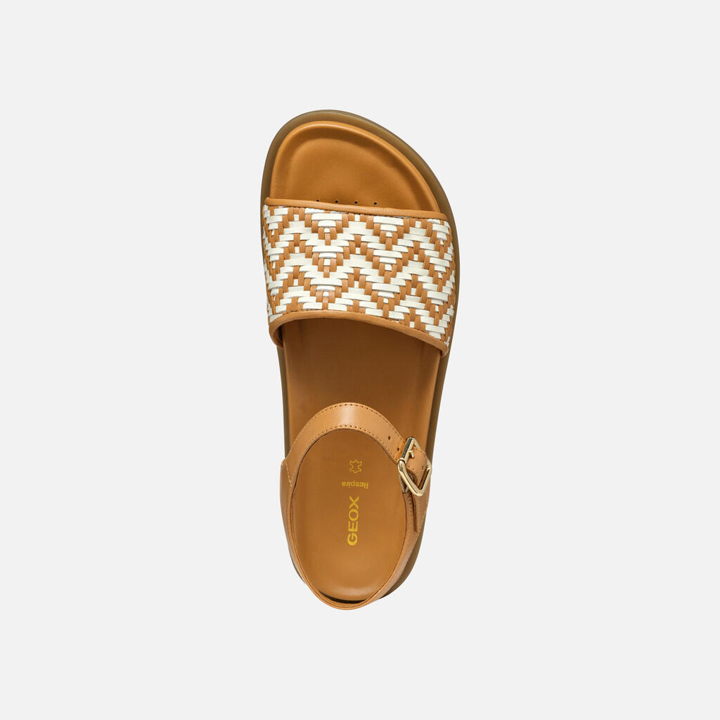 Sandales Femme D ADELASH Tabac/Blanc Cassé 6/7