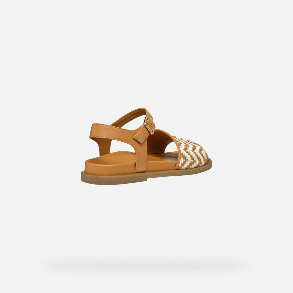 Sandales Femme D ADELASH Tabac/Blanc Cassé 5/7