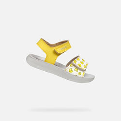 Sandales Bébé Fille SANDAL LIGHTFLOPPY TODDLER GIRL Jaune/Blanc