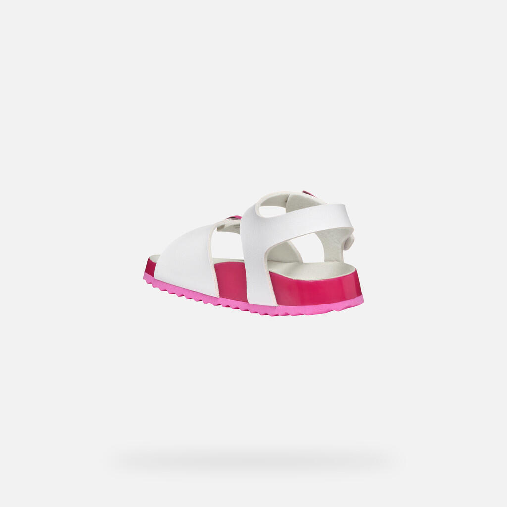 Sandales Fille J ADRIEL GIRL Blanc/Fuchsia 5/7