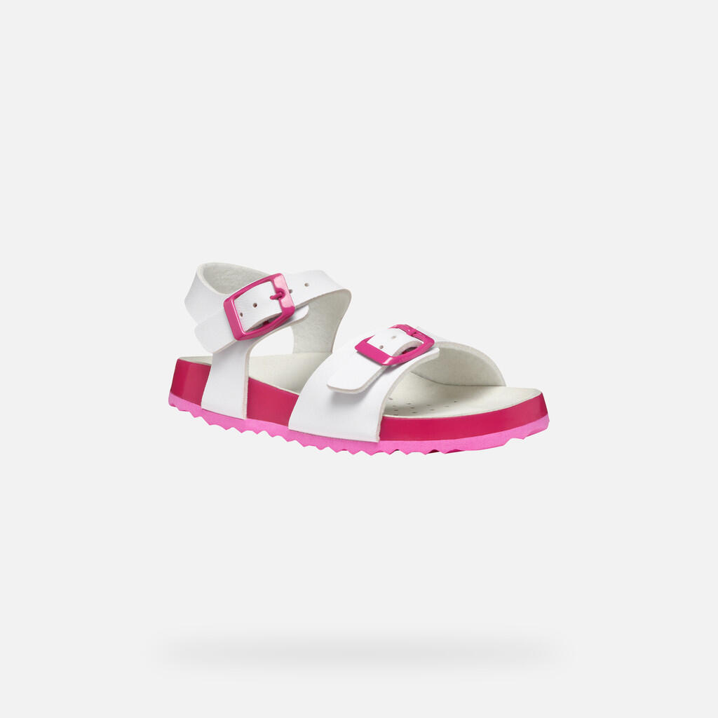 Sandales Fille J ADRIEL GIRL Blanc/Fuchsia 4/7
