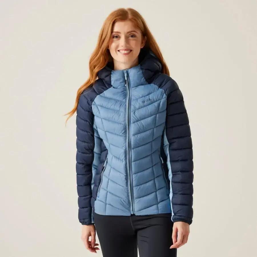 Dalent Womens Hiking Hooded Baffled Jacket