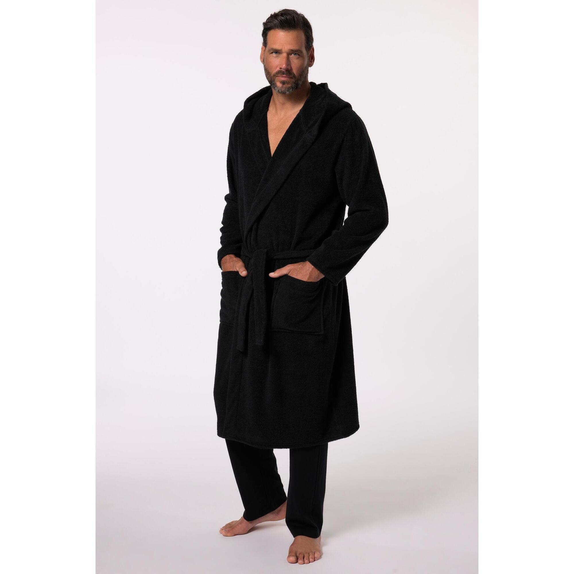 Jay-pi - Hommes Peignoir En Éponge. Collection Homewear. Capuche - Peignoir De Bain - Noir - Decathlon