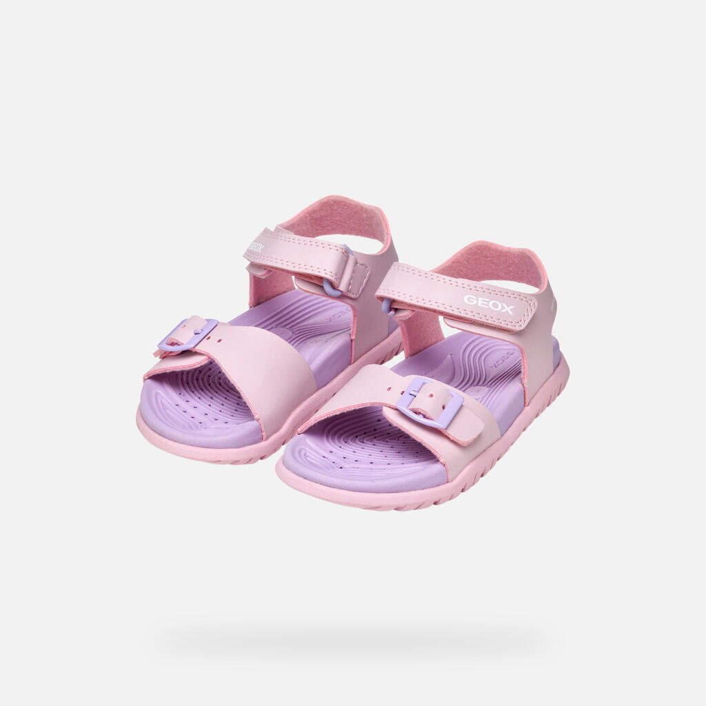 Sandales Fille J SANDAL FUSBETTO GI Rose Clair/Lilas 3/7