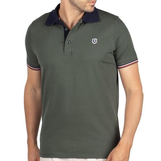 Polo tricolore rugby homme