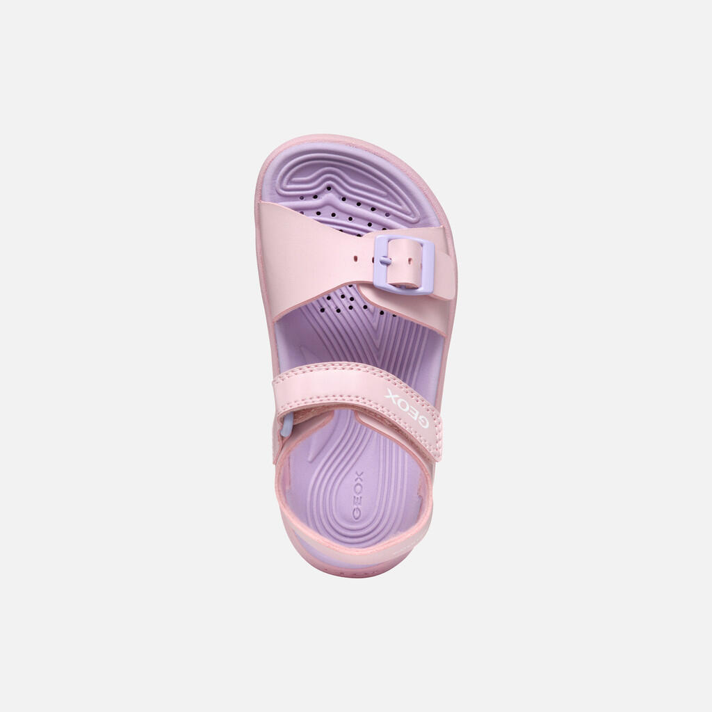 Sandales Fille J SANDAL FUSBETTO GI Rose Clair/Lilas 7/7