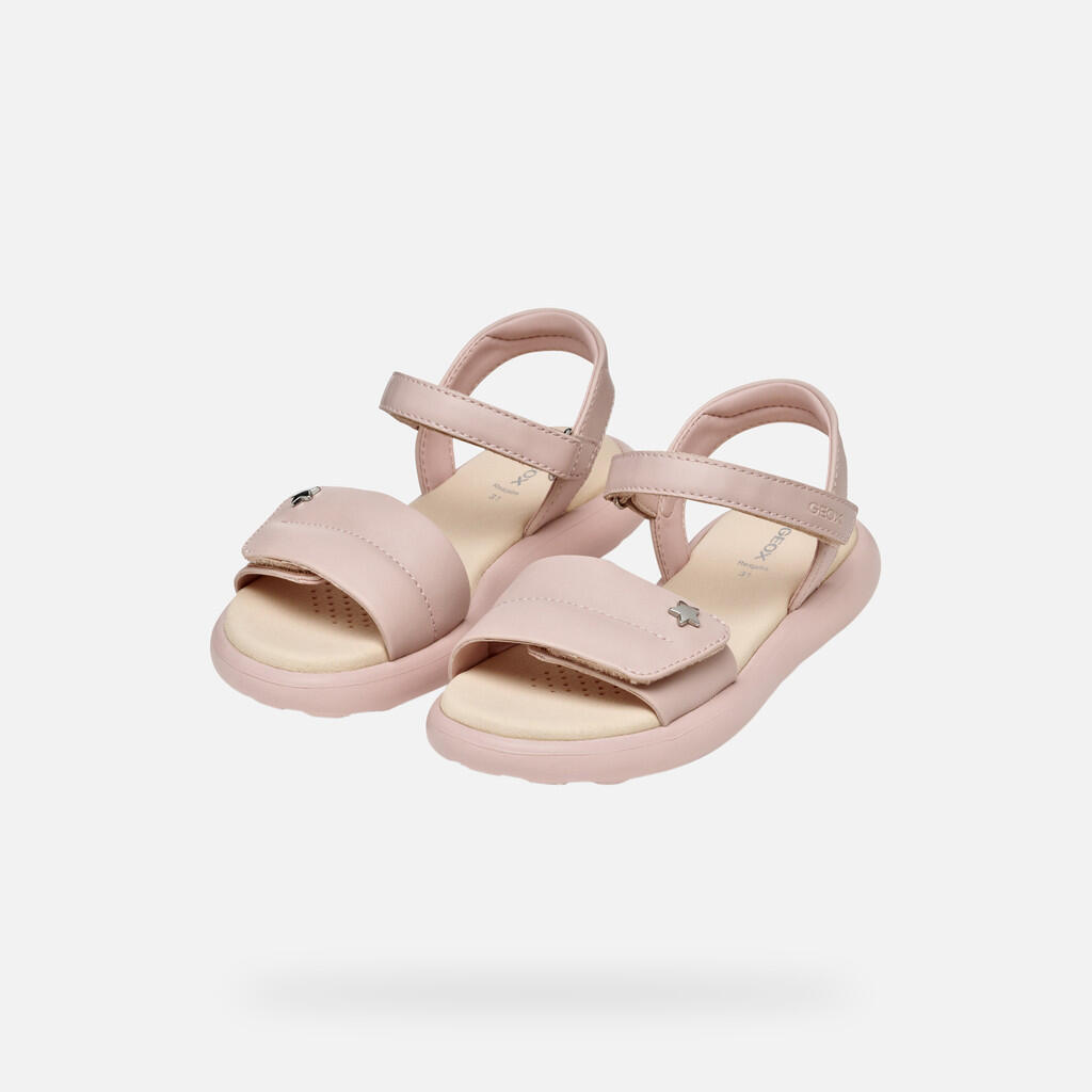 Sandales Fille J SANDAL PUFFYPOP GI Vieux Rose 3/7