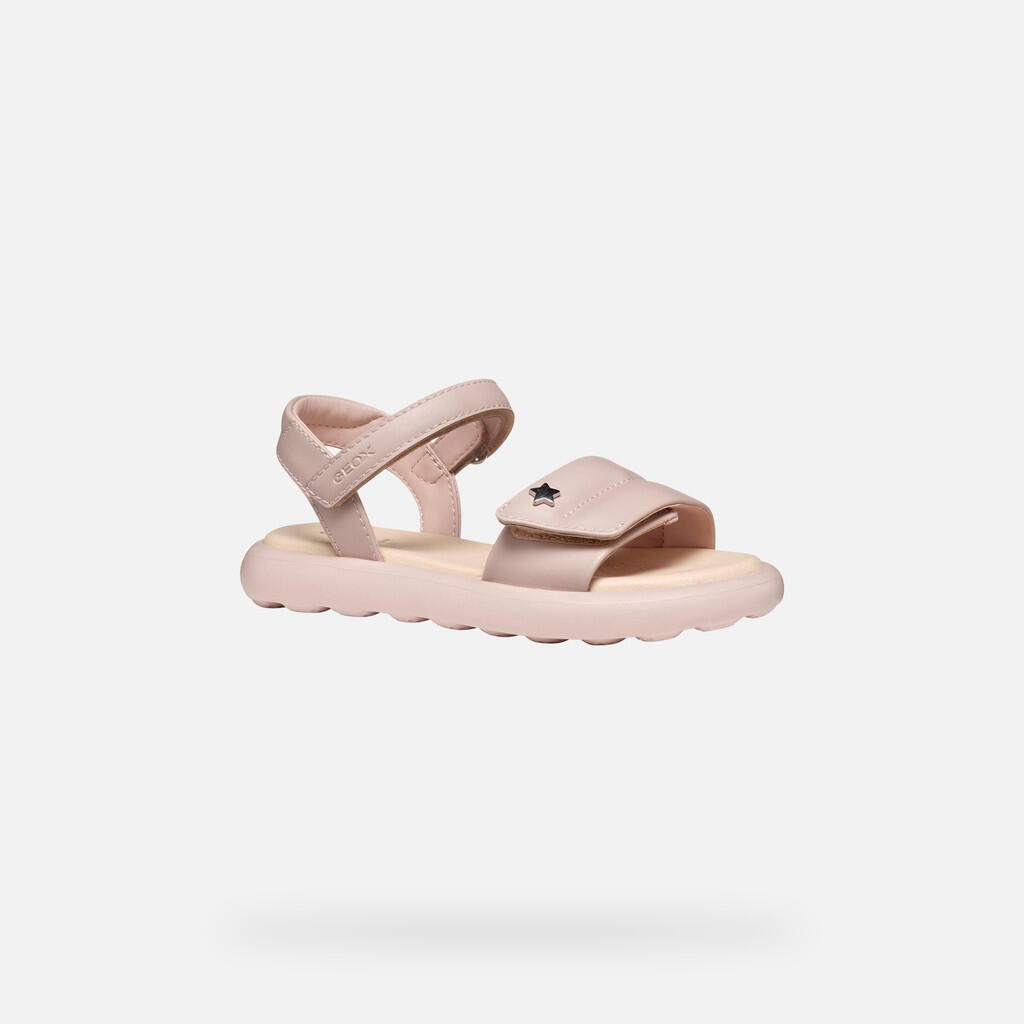 Sandales Fille J SANDAL PUFFYPOP GI Vieux Rose 4/7